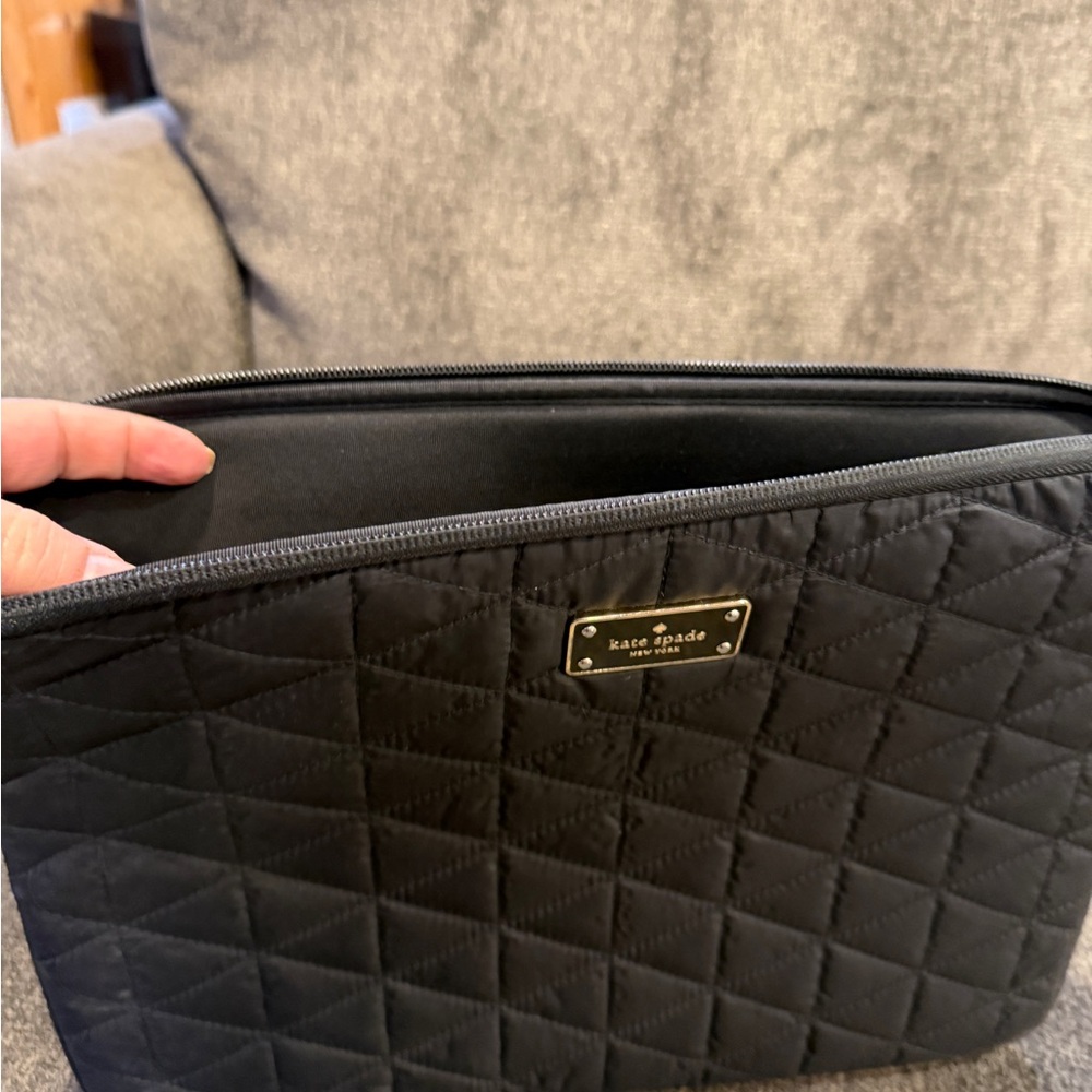 Kate Spade Black Quilted Laptop Sleeve